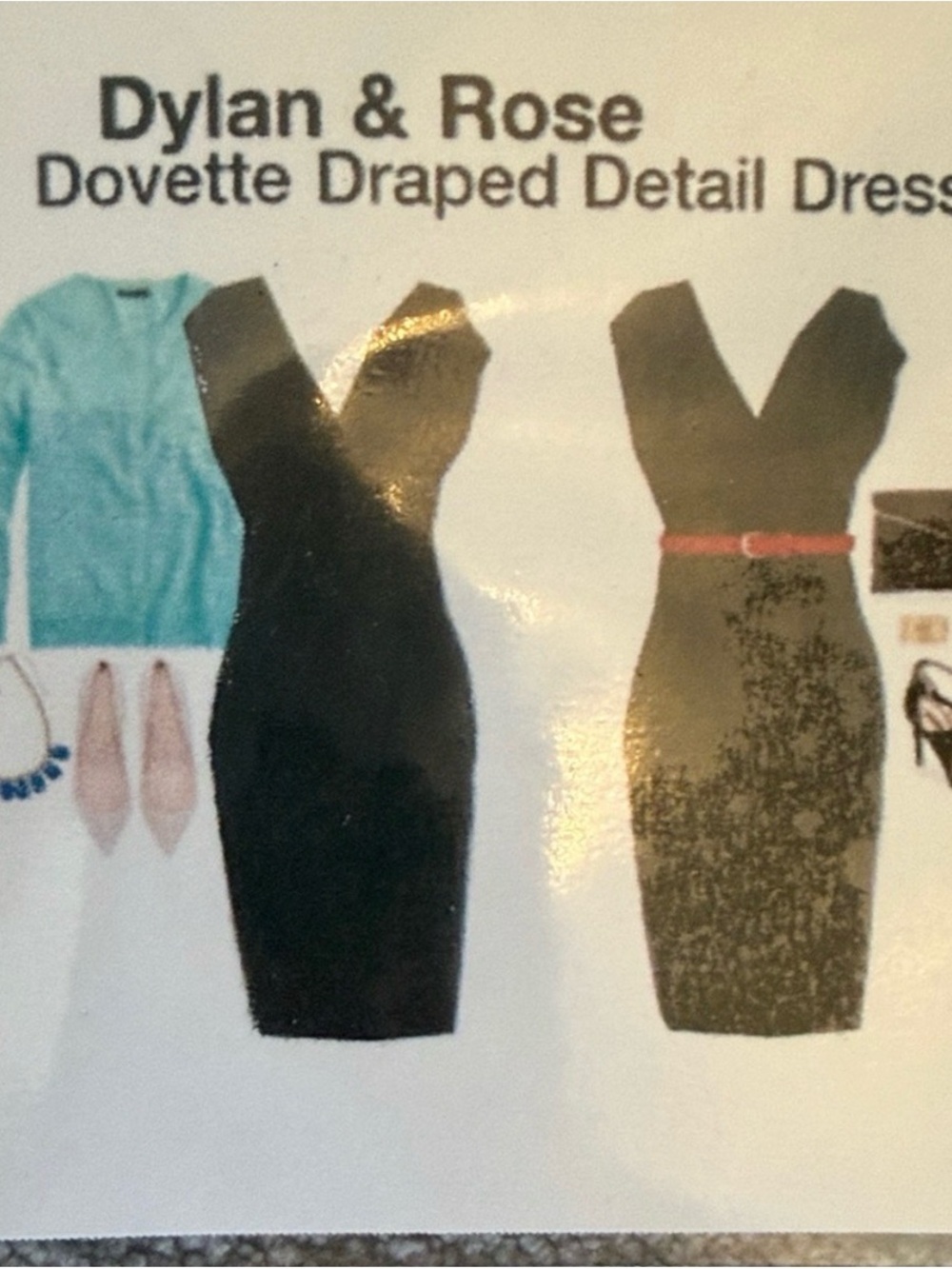 Dylan & Rose Dovette Draped Black Midi Dress NWT Large Stitch Fix